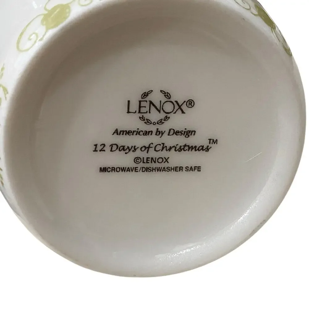 ONE Lenox Porcelain Mug - “12 Days of Christmas” (Days 4, 5, 6) Replacement Cup